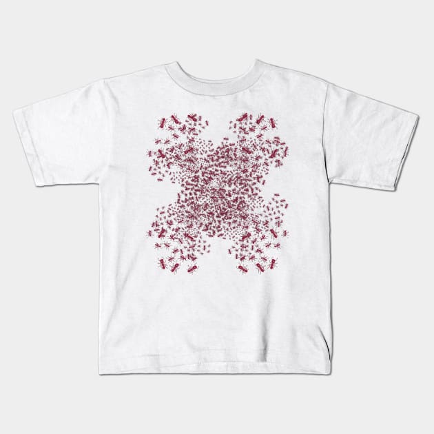 Fire Ant Colony Pattern White Kids T-Shirt by Diego-t